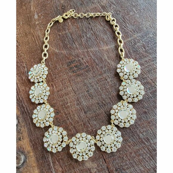 Stunning Crystal Rhinestone & Gold Medallions Necklace | J. Crew | NWOT - Picture 2 of 4